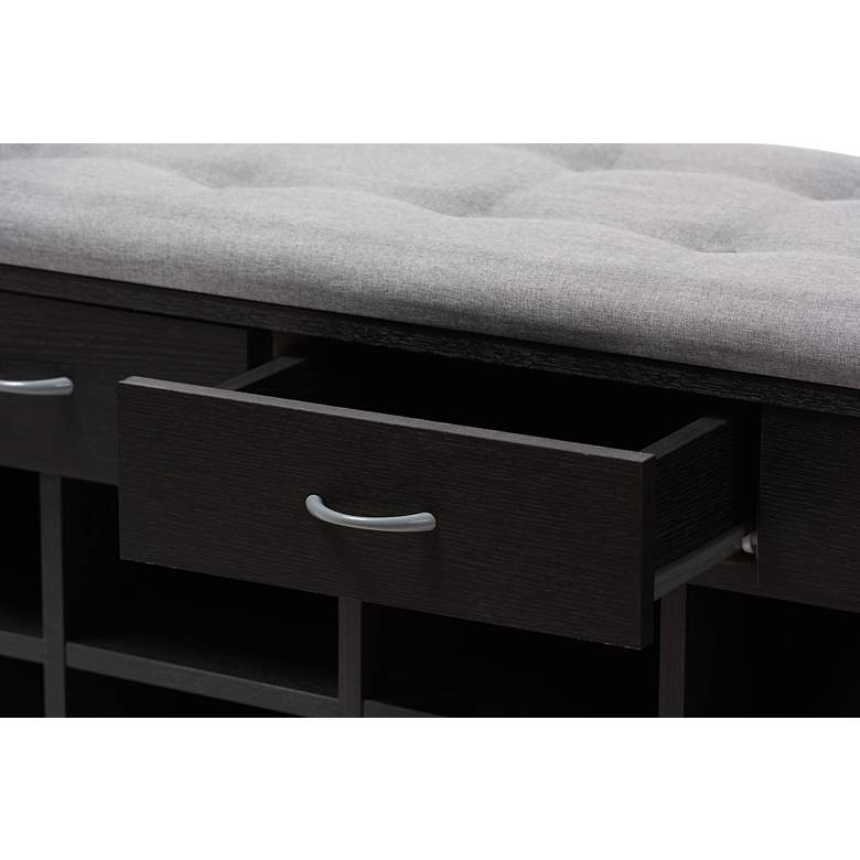 Image 3 Baxton Studio Corso 42"W Gray Tufted Fabric Entryway Bench more views