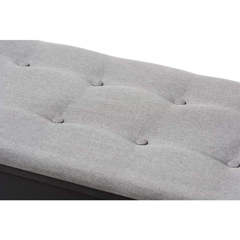 Image 4 Baxton Studio Corso 42"W Gray Tufted Fabric Entryway Bench more views