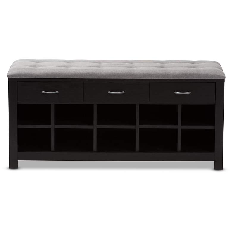 Image 6 Baxton Studio Corso 42"W Gray Tufted Fabric Entryway Bench more views