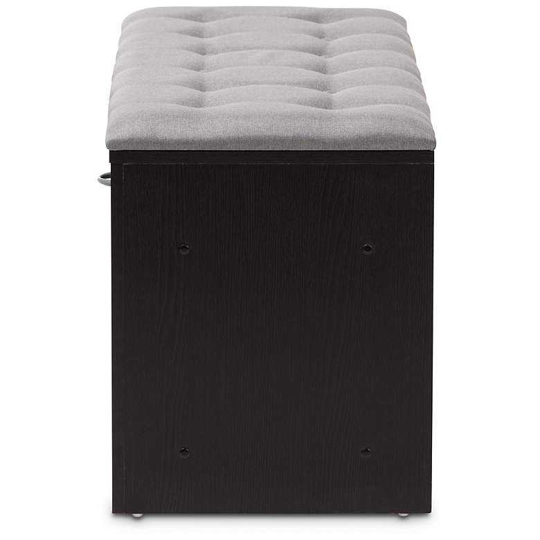 Image 7 Baxton Studio Corso 42"W Gray Tufted Fabric Entryway Bench more views
