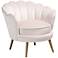 Baxton Studio Cosette Light Beige Seashell Accent Chair