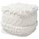 Baxton Studio Curlew Ivory Moroccan Inspired Pouf Ottoman