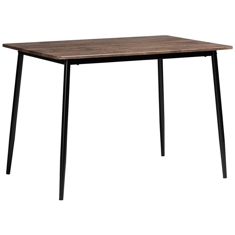 Image 1 Baxton Studio Dalair Industrial Rustic Brown Wood and Metal Dining Table