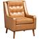 Baxton Studio Daley Tan Faux Leather Tufted Armchair