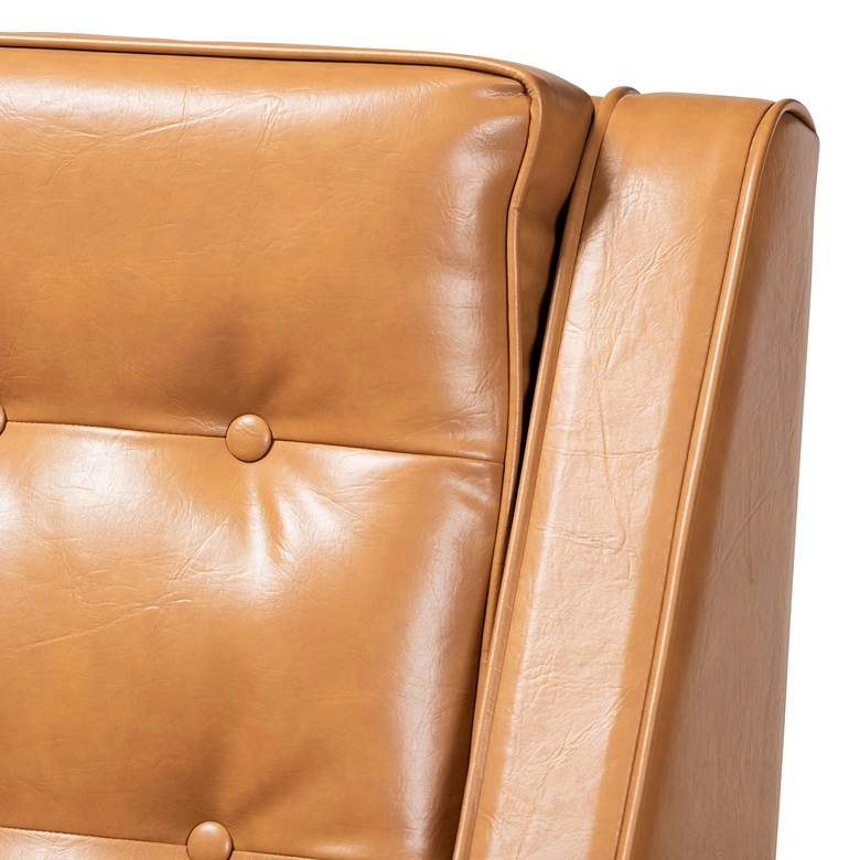 Image 4 Baxton Studio Daley Tan Faux Leather Tufted Armchair more views