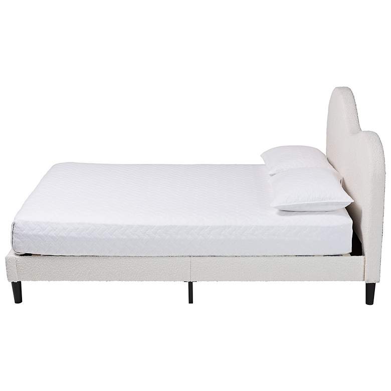 Image 3 Baxton Studio Dalton Boucle Cream Fabric Upholstered Platform Queen Bed more views