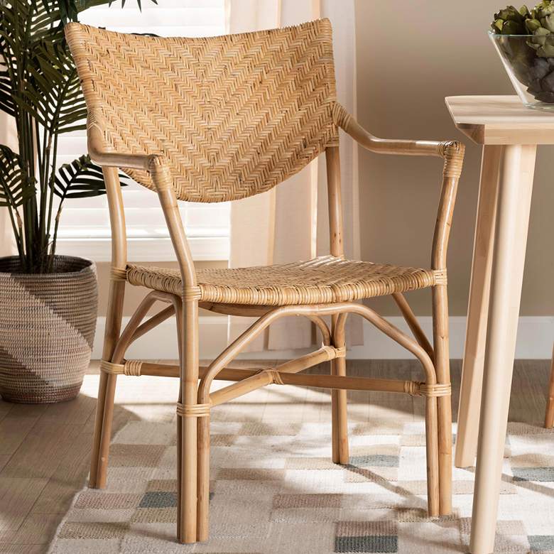 Image 1 Baxton Studio Damani Natural Brown Rattan Dining Chair