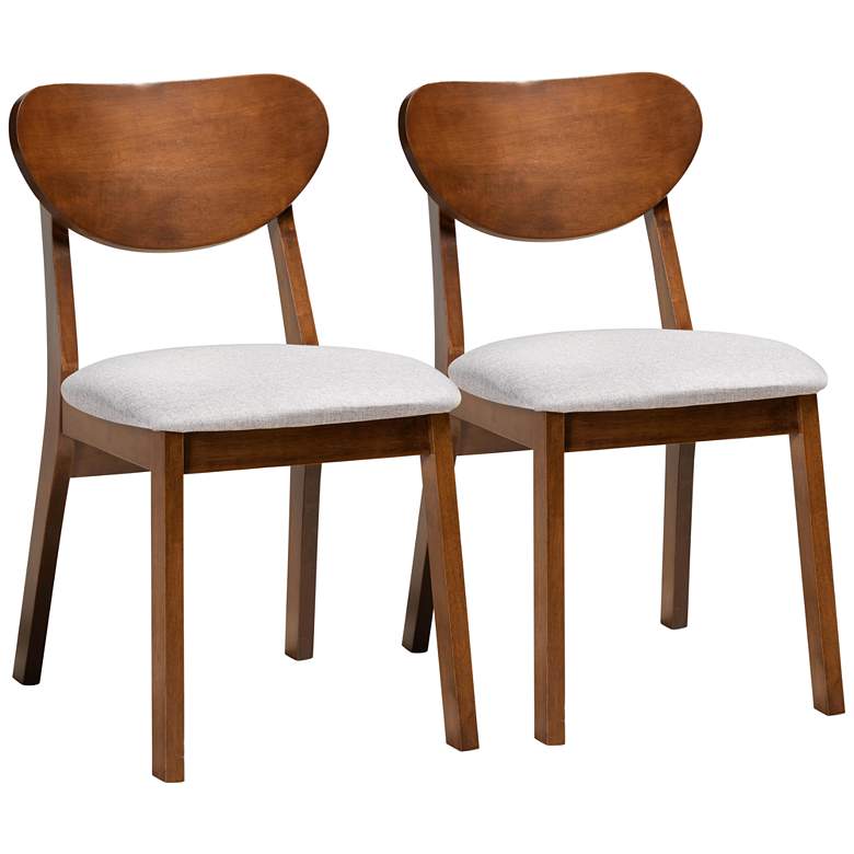 Image 2 Baxton Studio Damara Gray Fabric Dining Chairs Set of 2