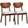 Baxton Studio Damara Gray Fabric Dining Chairs Set of 2 in scene