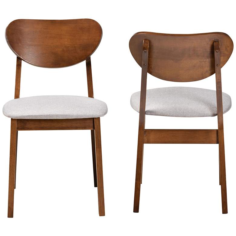 Image 5 Baxton Studio Damara Gray Fabric Dining Chairs Set of 2 more views