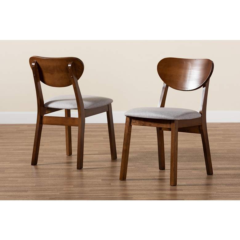 Image 7 Baxton Studio Damara Gray Fabric Dining Chairs Set of 2 more views