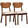 Baxton Studio Damara Sand Fabric Dining Chairs Set of 2