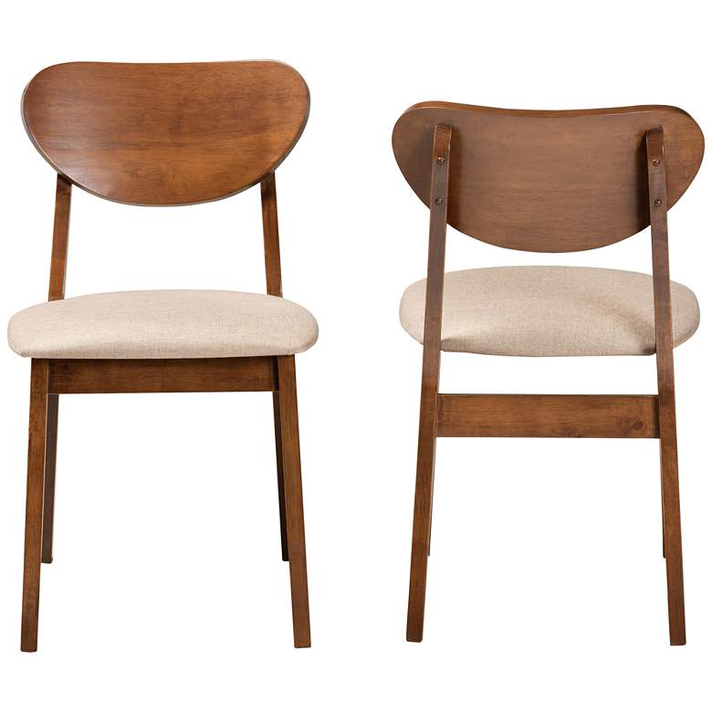 Image 5 Baxton Studio Damara Sand Fabric Dining Chairs Set of 2 more views