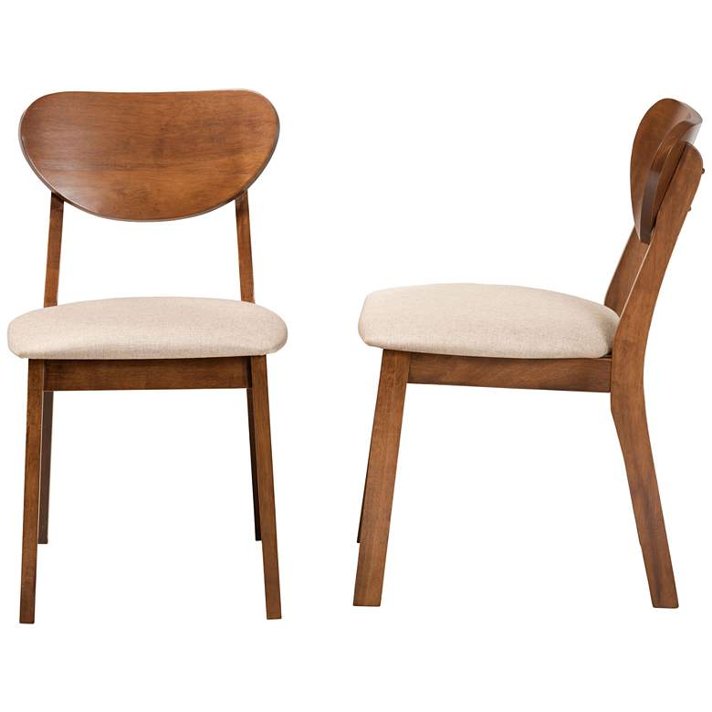 Image 6 Baxton Studio Damara Sand Fabric Dining Chairs Set of 2 more views