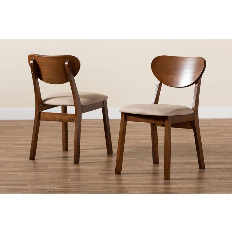 Image 7 Baxton Studio Damara Sand Fabric Dining Chairs Set of 2 more views