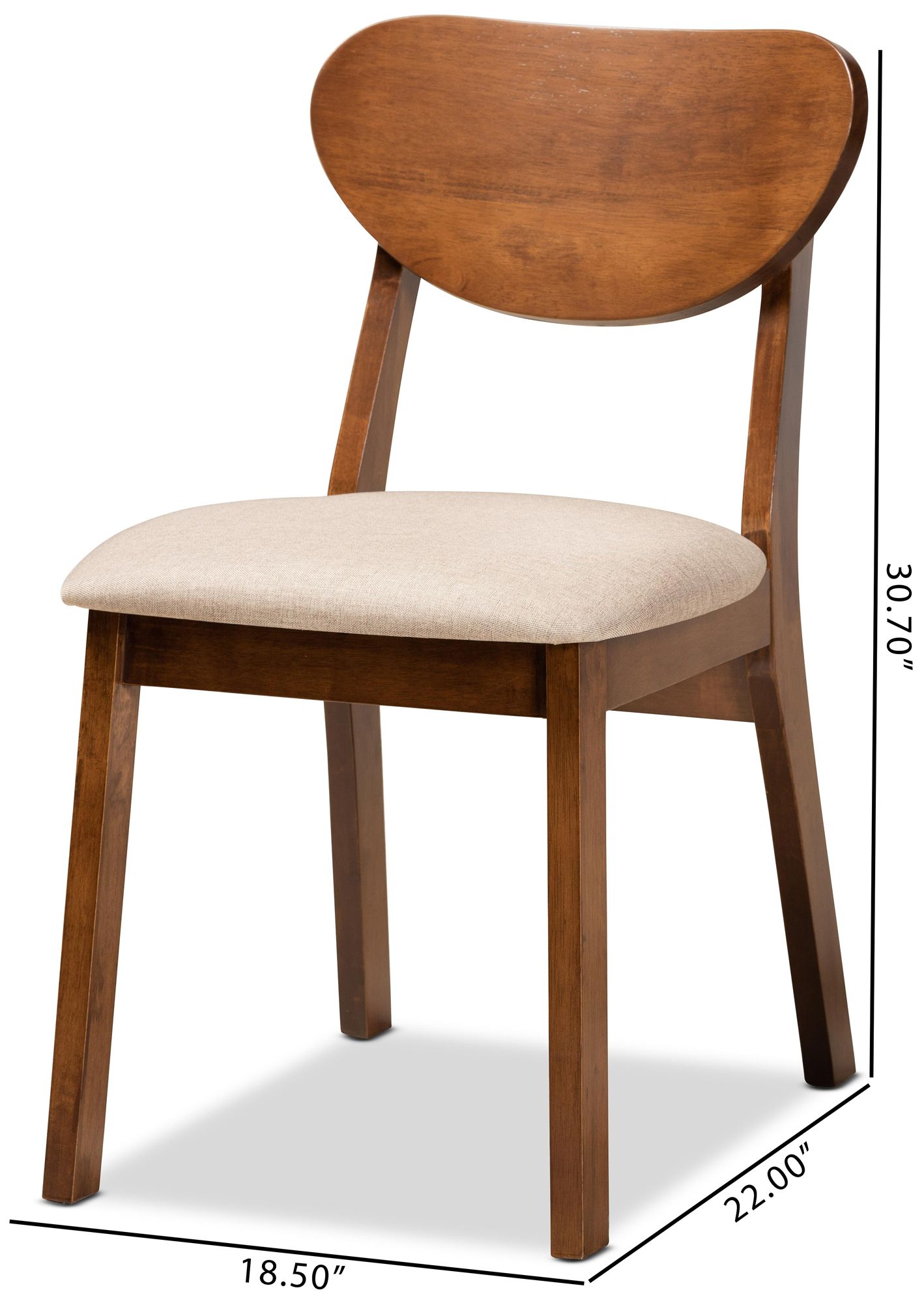 Baxton Studio Damara Sand Fabric Dining Chairs Set of 2 in scene