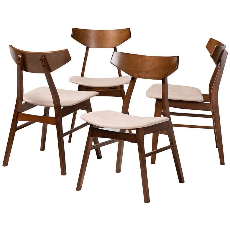 Image 1 Baxton Studio Danica Fabric Upholstered 4-Piece Dining Chair Set