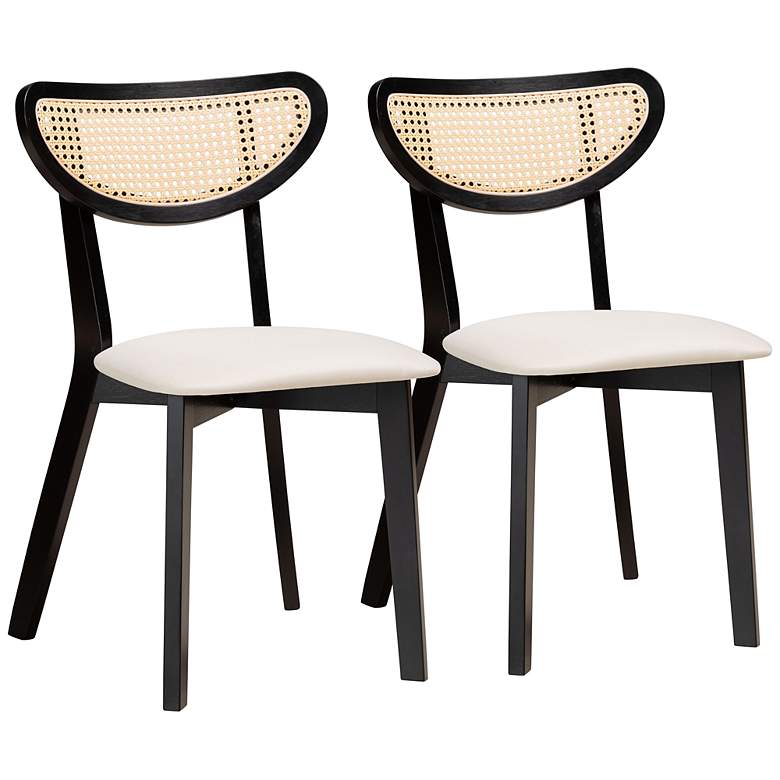 Image 2 Baxton Studio Dannell Black Wood Dining Chairs Set of 2