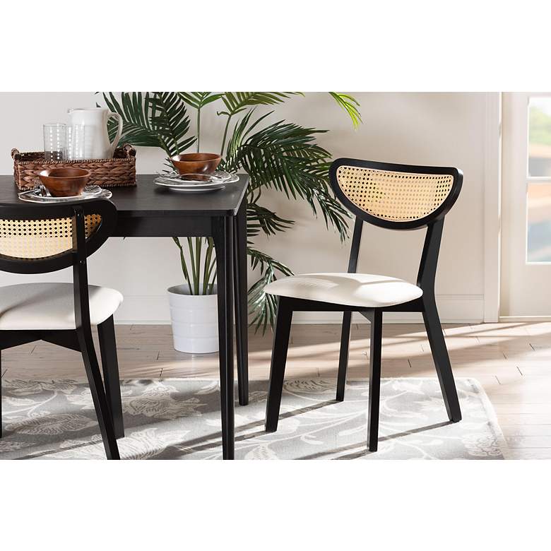 Image 1 Baxton Studio Dannell Black Wood Dining Chairs Set of 2