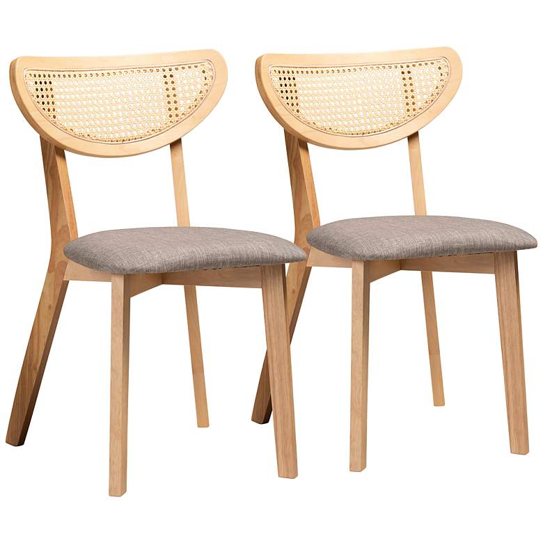 Image 2 Baxton Studio Dannell Natural Oak Dining Chairs Set of 2