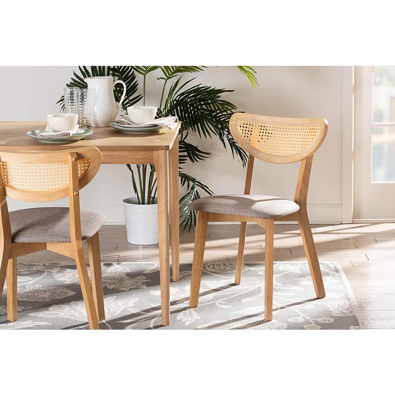 Image 1 Baxton Studio Dannell Natural Oak Dining Chairs Set of 2
