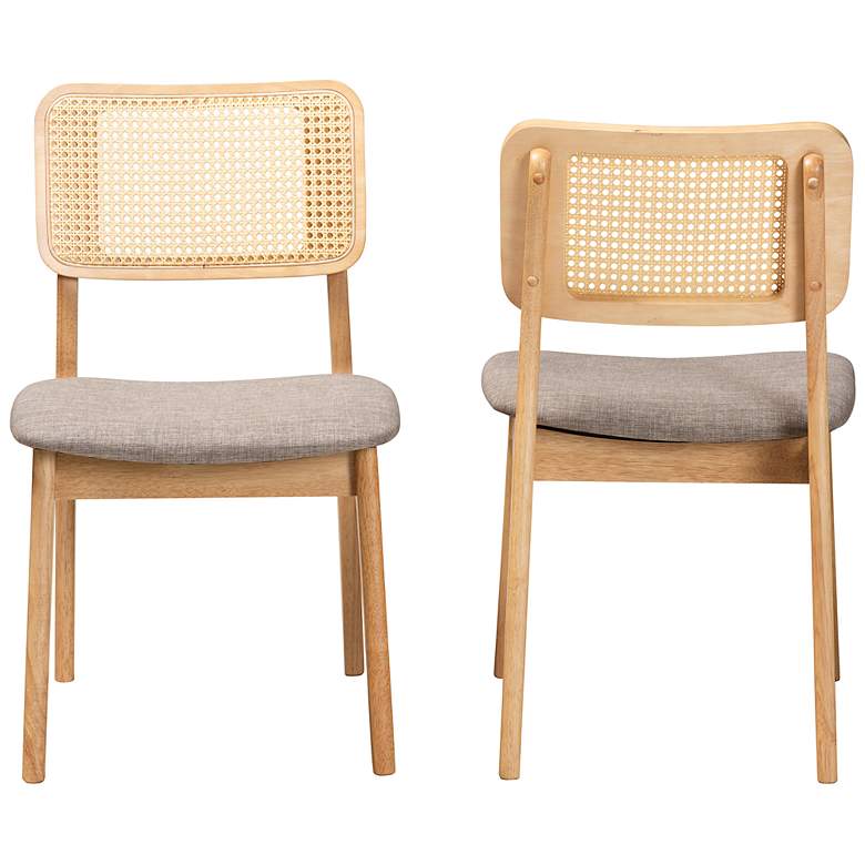Image 6 Baxton Studio Dannon Natural Oak Wood Dining Chairs Set of 2 more views