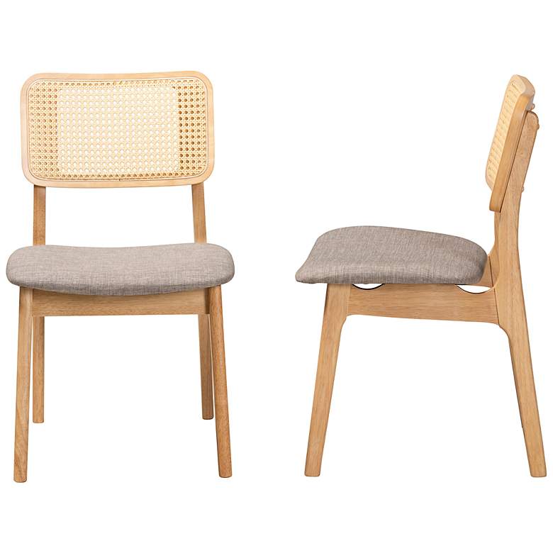 Image 7 Baxton Studio Dannon Natural Oak Wood Dining Chairs Set of 2 more views