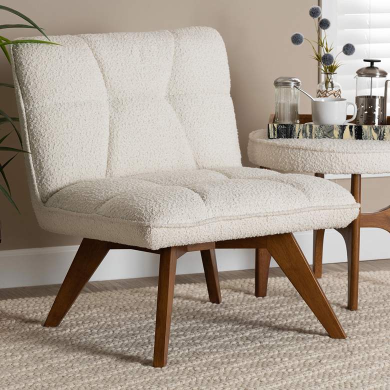 Image 1 Baxton Studio Darielle Cream Tufted Fabric Accent Chair