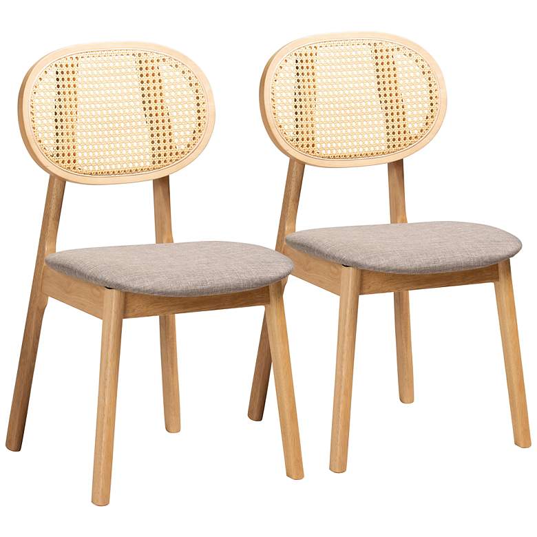 Image 2 Baxton Studio Darrion Natural Oak Dining Chairs Set of 2