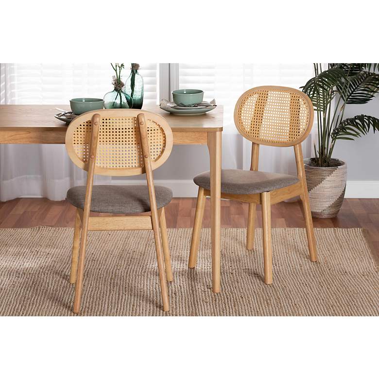 Image 1 Baxton Studio Darrion Natural Oak Dining Chairs Set of 2