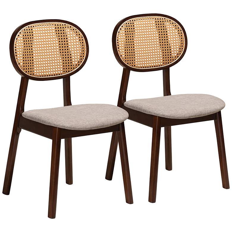 Image 2 Baxton Studio Darrion Walnut Brown Dining Chairs Set of 2