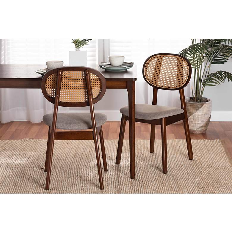 Image 1 Baxton Studio Darrion Walnut Brown Dining Chairs Set of 2