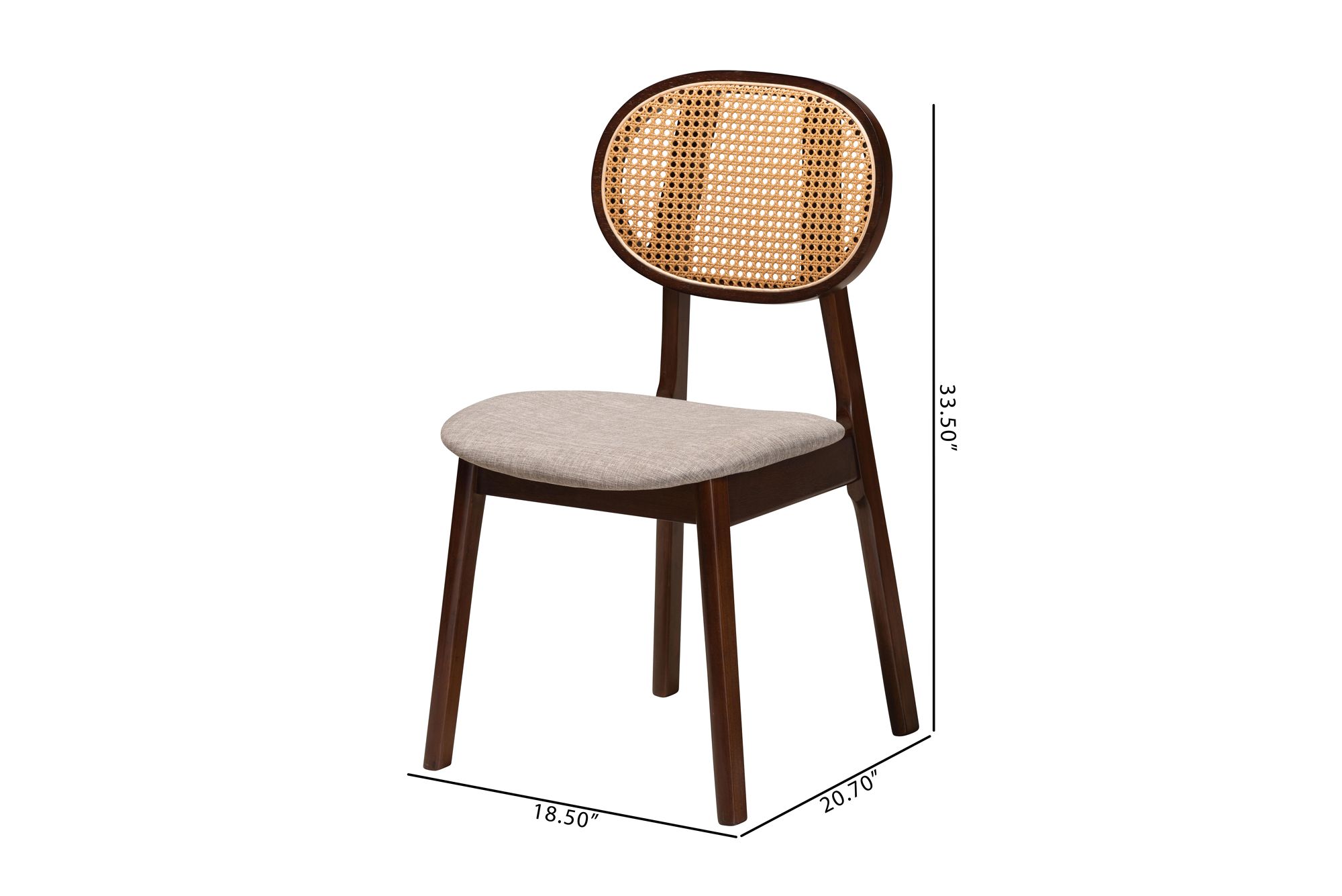 Baxton Studio Darrion Walnut Brown Dining Chairs Set of 2