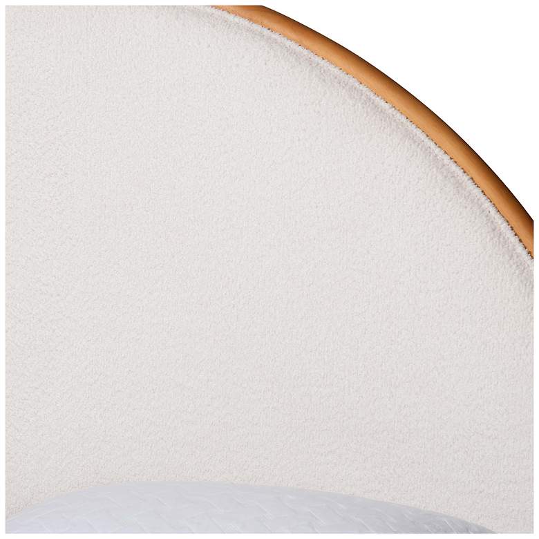 Image 6 Baxton Studio Dawson Cream Teddy Fabric and Oak Brown Wood Queen Bed more views