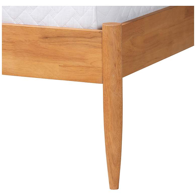 Image 7 Baxton Studio Dawson Cream Teddy Fabric and Oak Brown Wood Queen Bed more views