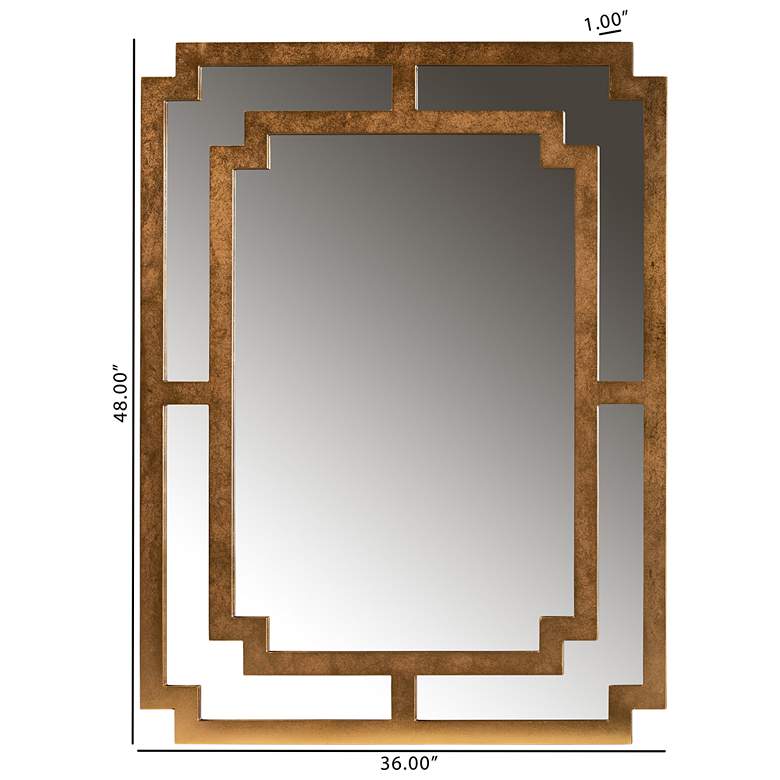 Image 4 Baxton Studio Dayana Antique Gold Finished Wood Accent Wall Mirror more views