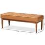 7_Baxton Studio Daymond Tufted Tan Faux Leather Dining Bench more views