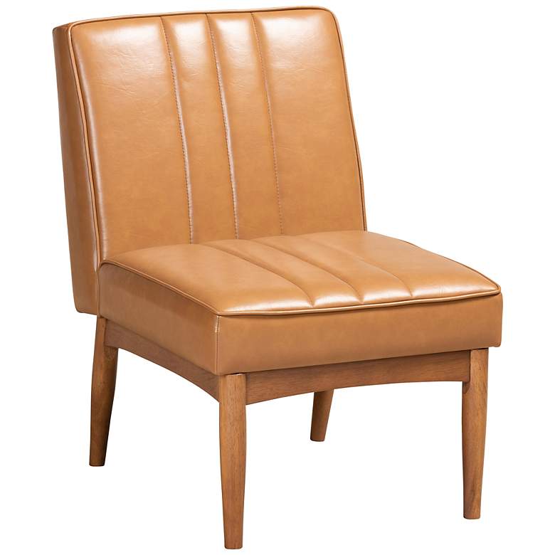 Image 2 Baxton Studio Daymond Tufted Tan Faux Leather Dining Chair