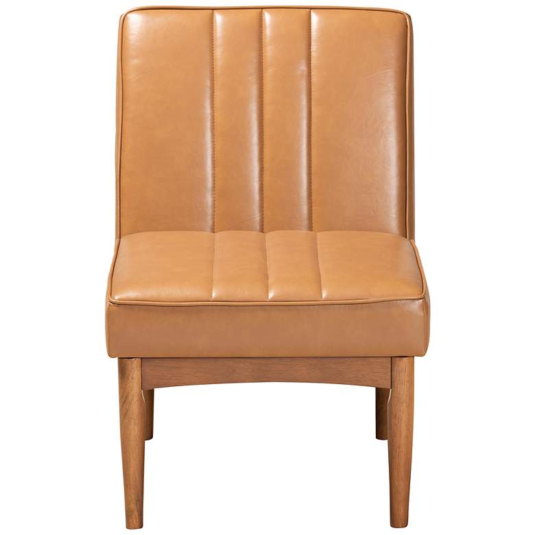 Image 5 Baxton Studio Daymond Tufted Tan Faux Leather Dining Chair more views