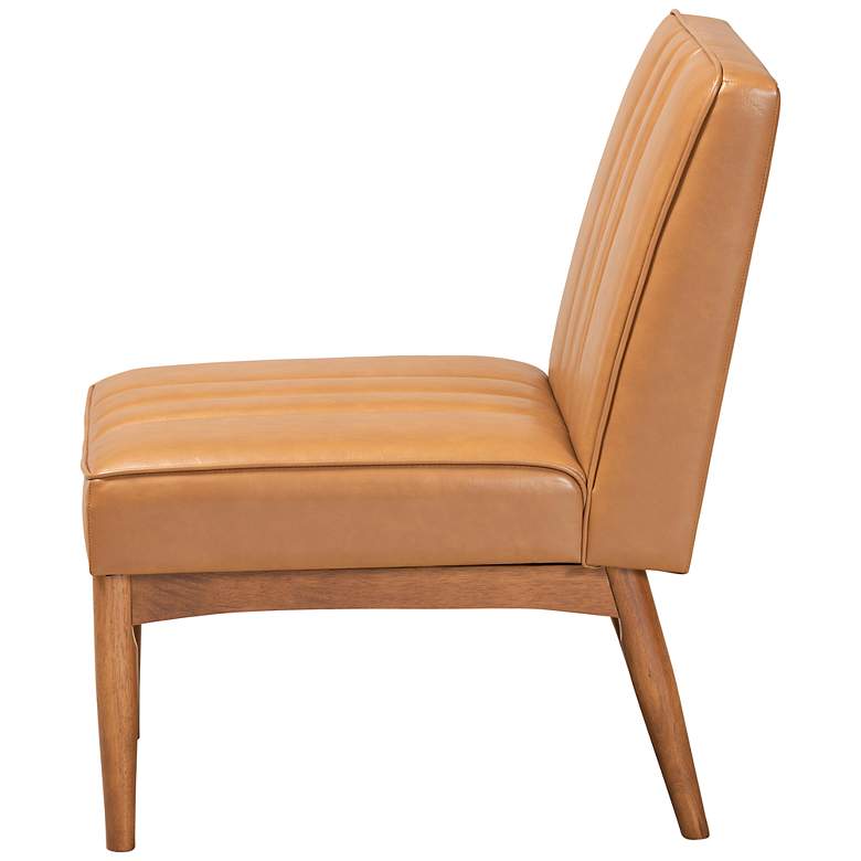 Image 6 Baxton Studio Daymond Tufted Tan Faux Leather Dining Chair more views