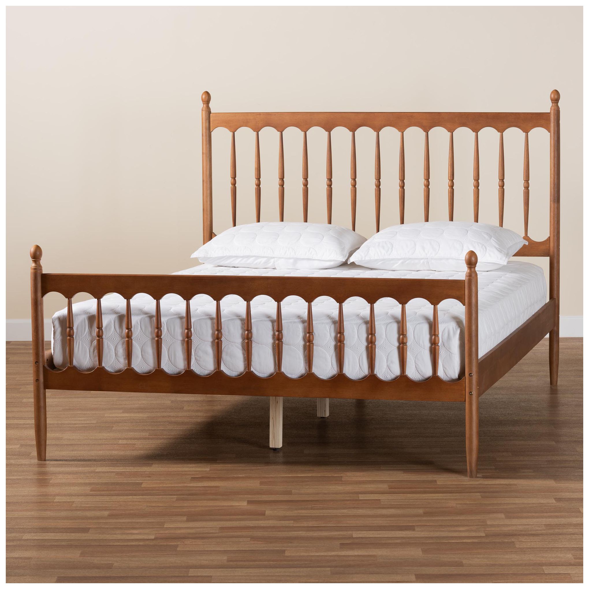 Baxton Studio Deance Retro-Modern Wood Queen Size Platform Bed