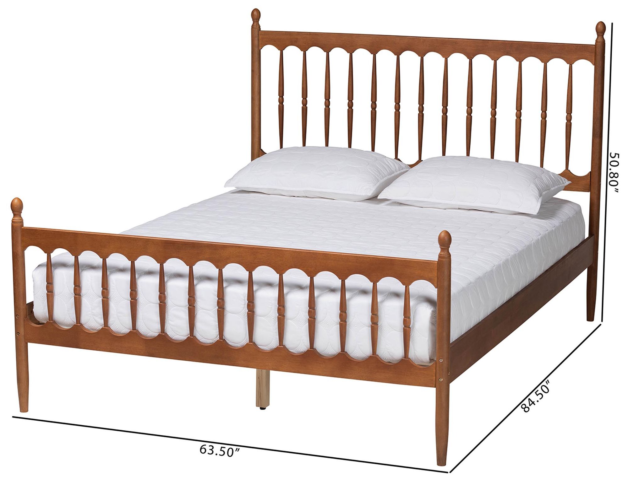 Baxton Studio Deance Retro-Modern Wood Queen Size Platform Bed