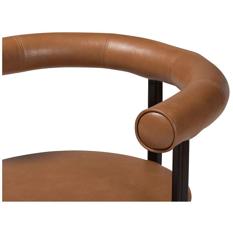 Image 6 Baxton Studio Delacruz Swivel Dining Chair with Faux Leather Upholstery more views