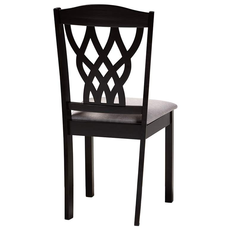 Image 2 Baxton Studio Delilah Grey Fabric Upholstered Wood 2-Piece Dining Chair Set more views