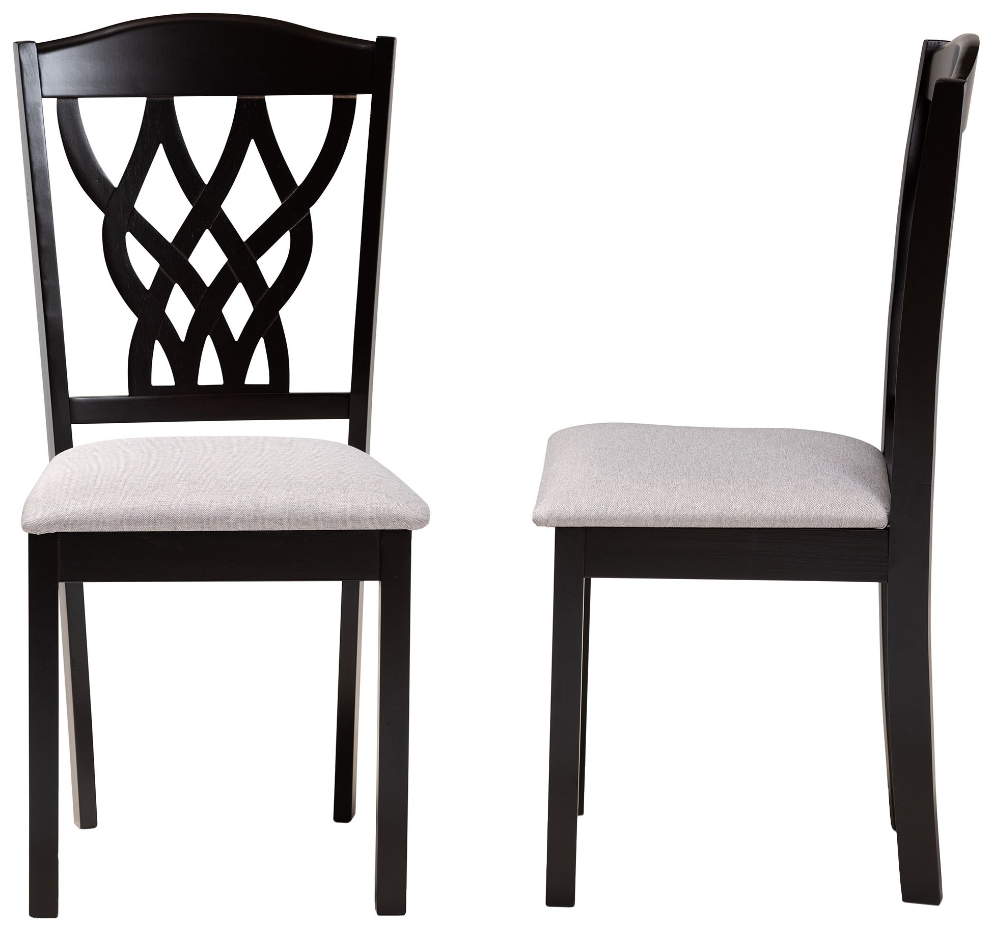 Image 4 Baxton Studio Delilah Grey Fabric Upholstered Wood 2-Piece Dining Chair Set more views