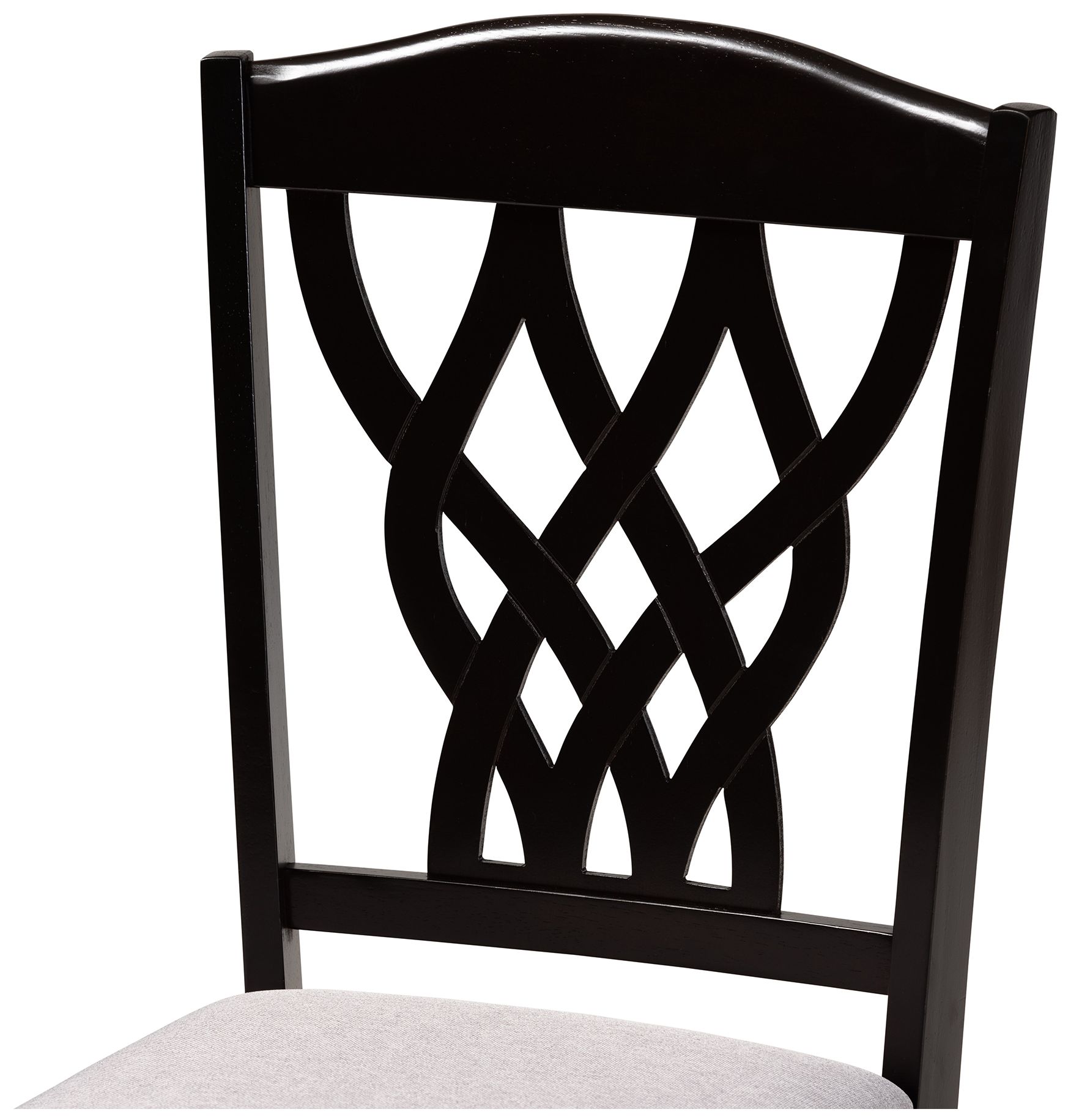 Image 5 Baxton Studio Delilah Grey Fabric Upholstered Wood 2-Piece Dining Chair Set more views