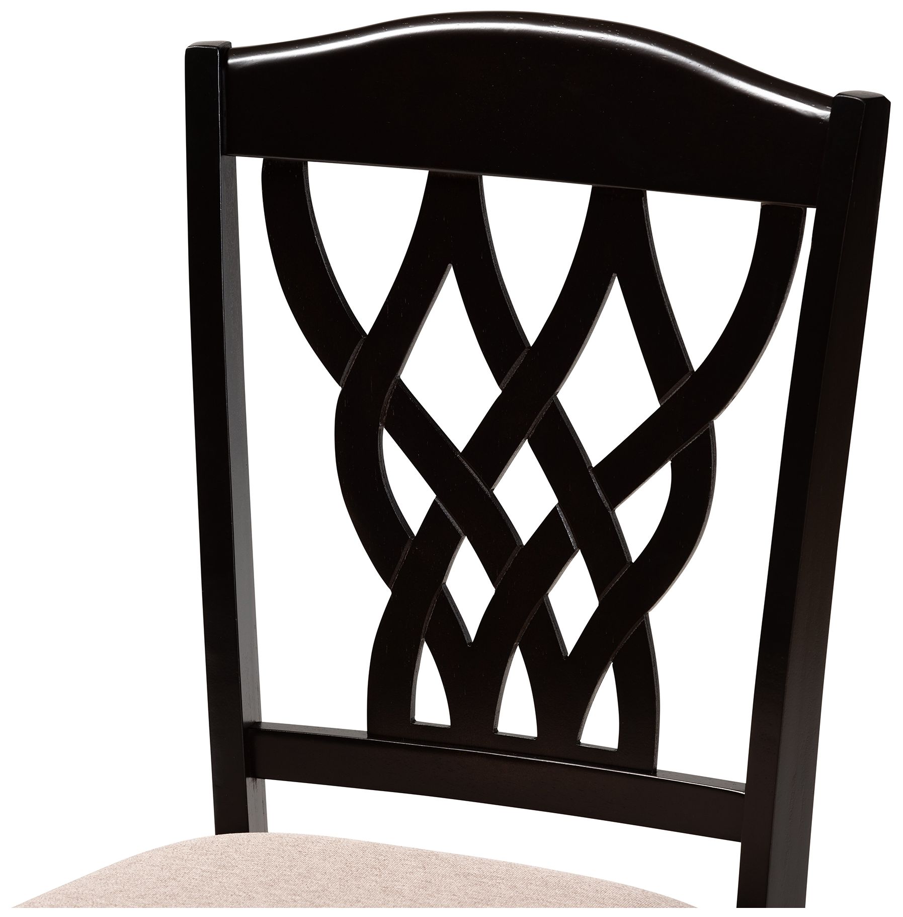 Image 5 Baxton Studio Delilah Sand Fabric Upholstered Wood 2-Piece Dining Chair Set more views