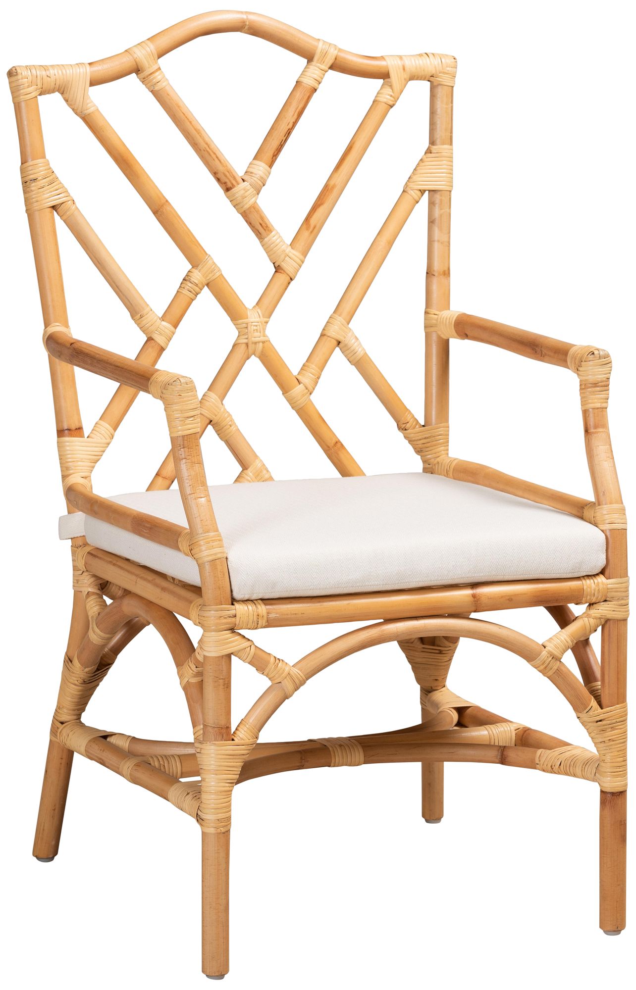 Baxton Studio Delta Natural Rattan Dining Armchair 297R0