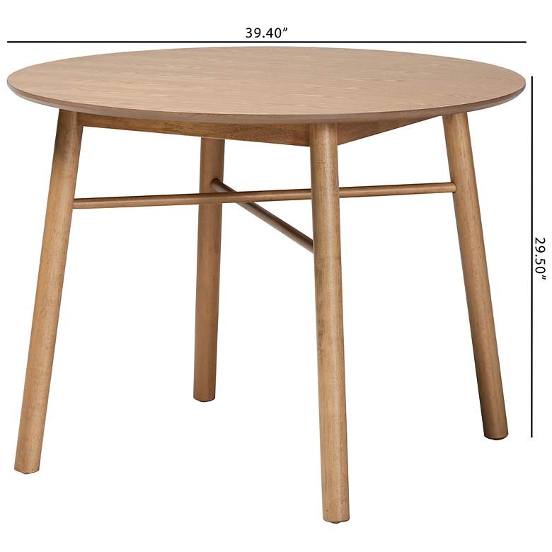Image 7 Baxton Studio Denmark 39 1/2" Wide Modern Oak Wood Round Dining Table more views