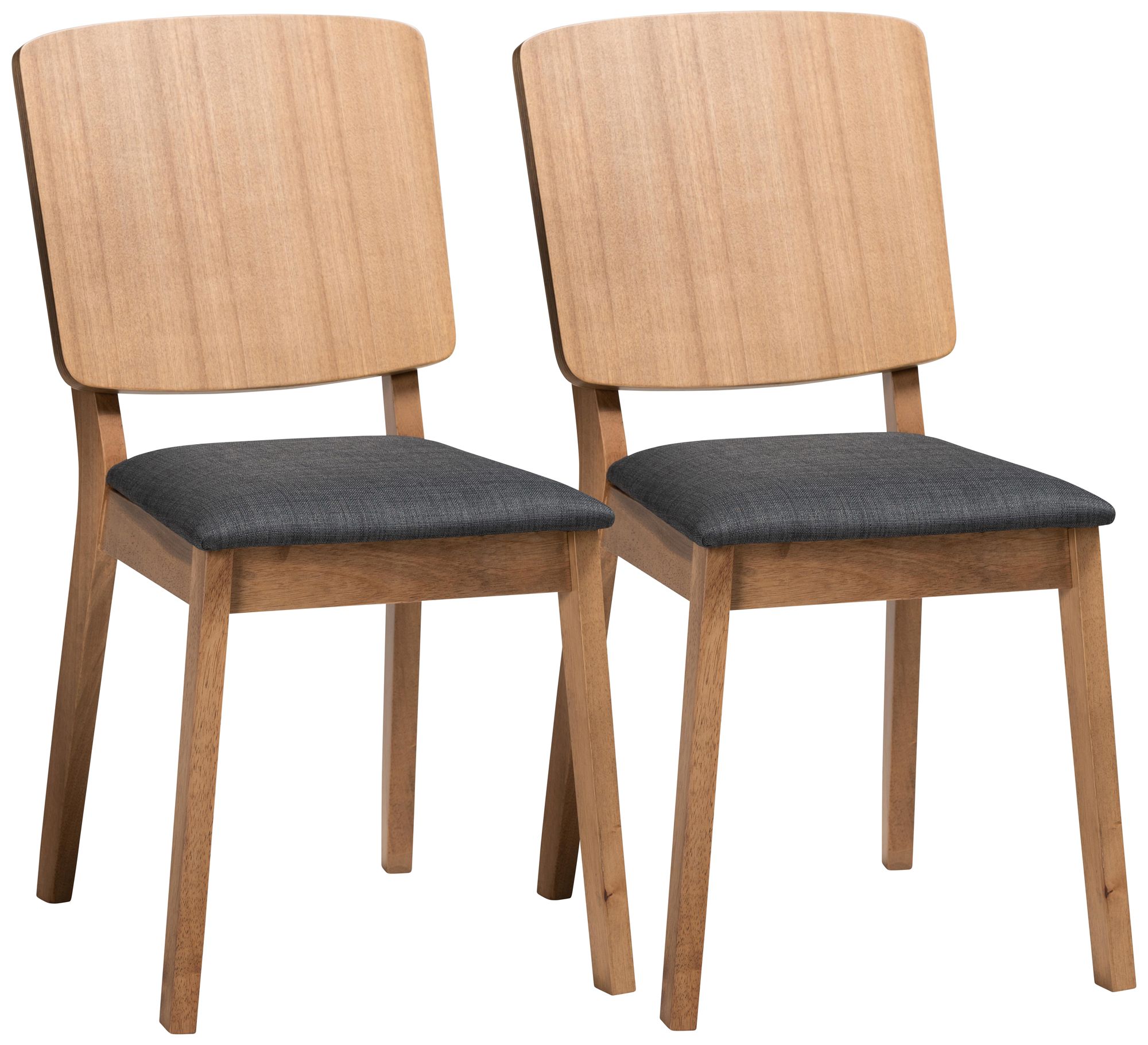 Baxton Studio Denmark Oak Brown Wood Dining Chairs Set of 2